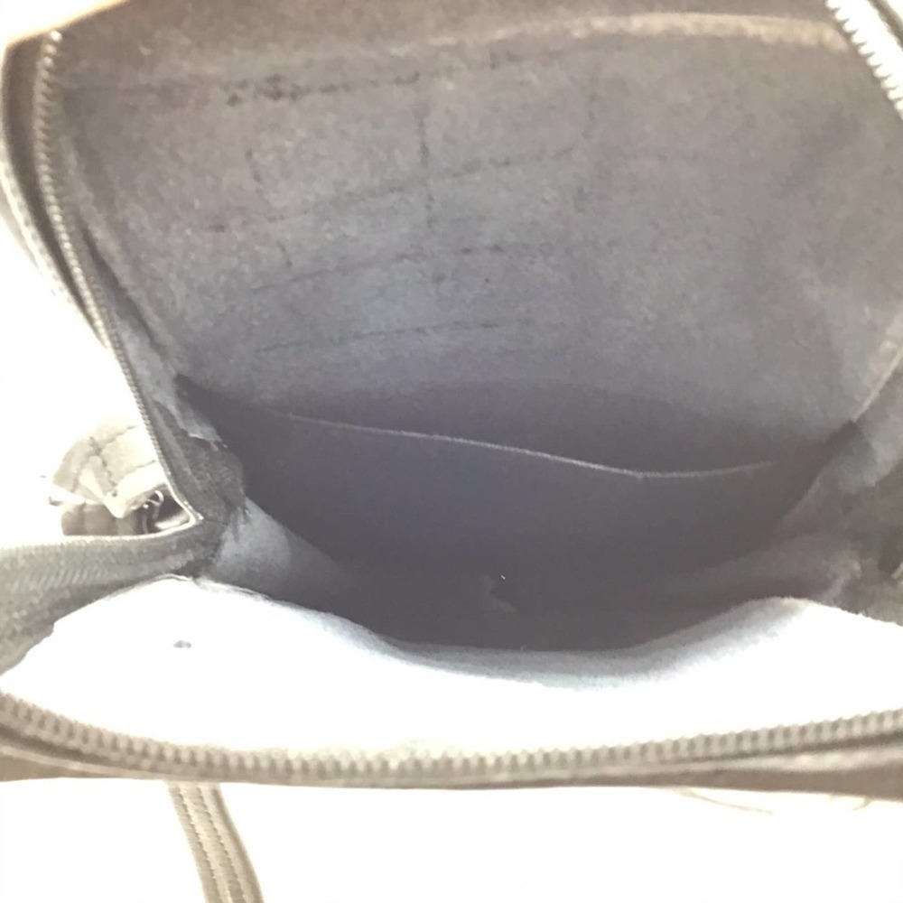 BRAND black leather travel bag w/adjustable strap - Picture 9 of 16